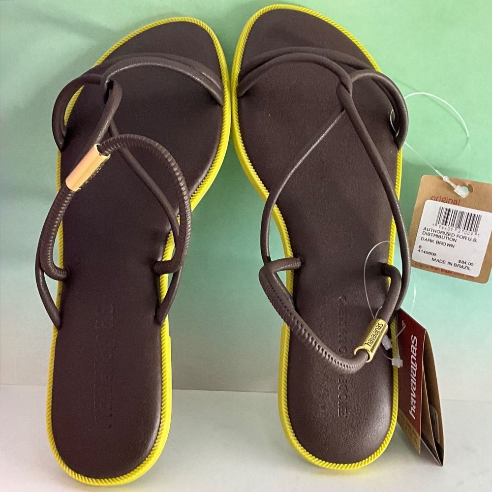 Havaianas Una Manga in Dark Brown Colorway. NWT. US Women’s 8/Men’s 6.5/EUR 39 - Picture 5 of 7
